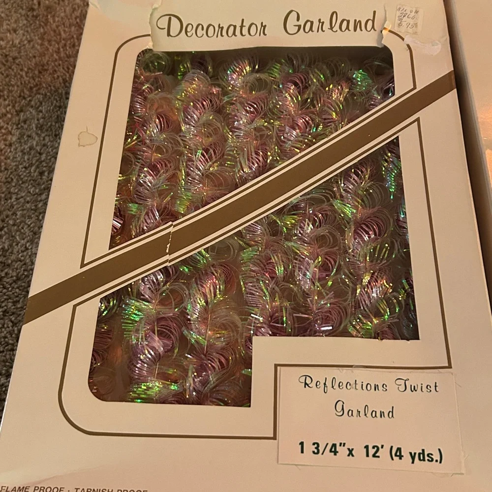 Two New vintage boxes of Decorator Garland 'Reflections Twist Garland’ 24 ft.